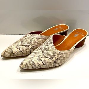 Franco Sarto snake print mules